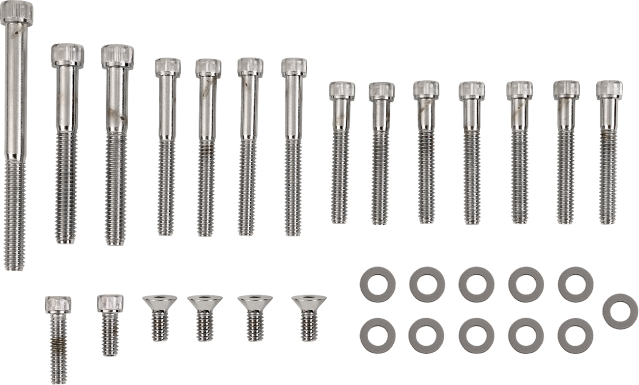 DRAG SPECIALTIES Left Side Primary Side Cover Bolt Set - Bolt Set / Left Side Primary Cover/Crank/Shifter / Knurled DS-190863