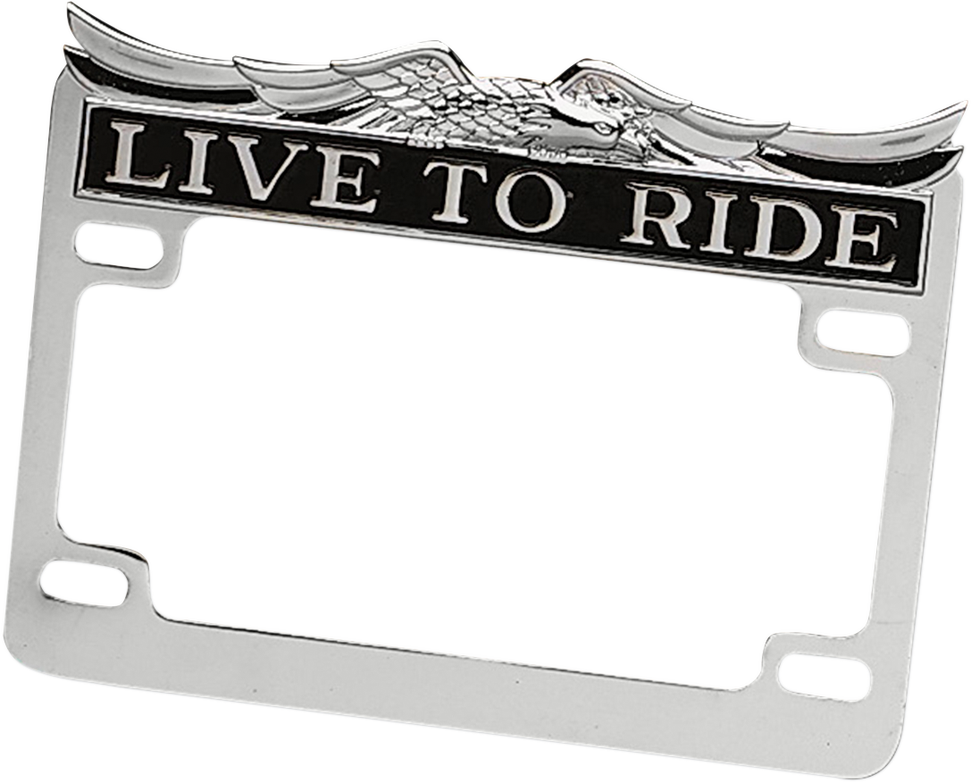 DRAG SPECIALTIES "Live To Ride" License Plate Frame - License Plate Frame / Chrome DS-720809