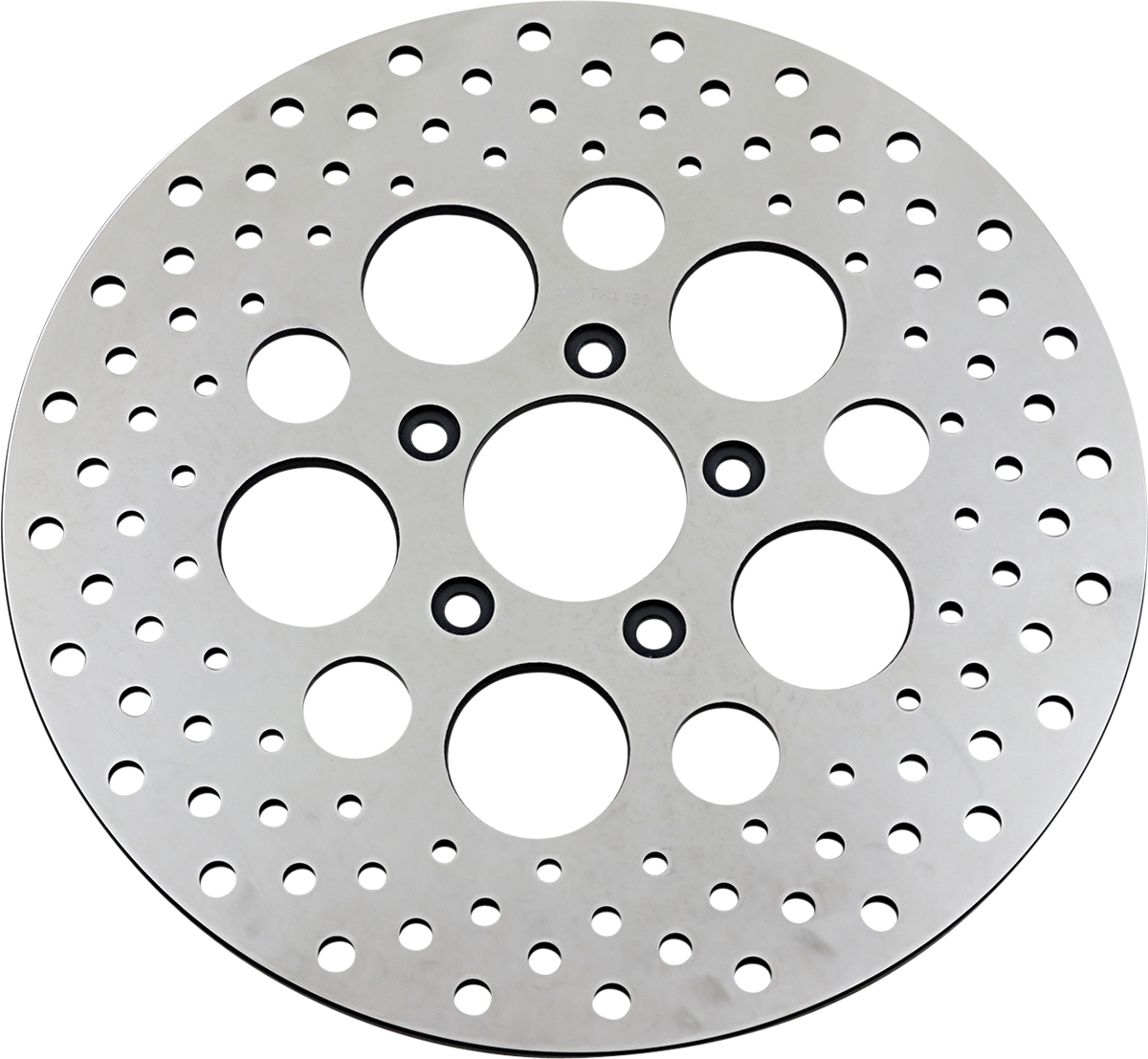 DRAG SPECIALTIES Polished Stainless Steel Drilled Brake Rotor