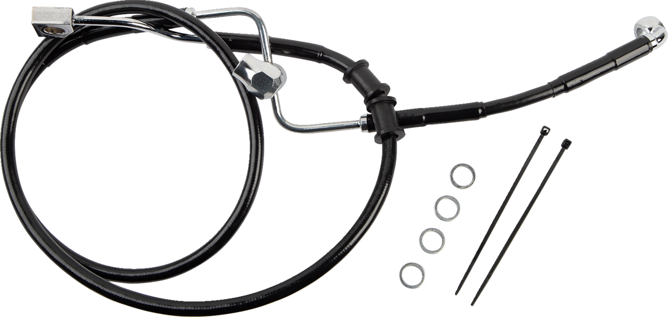 DRAG SPECIALTIES Rear Brake Line - Brake Line / Rear / Master Cylinder to ABS / Black 1741-6343