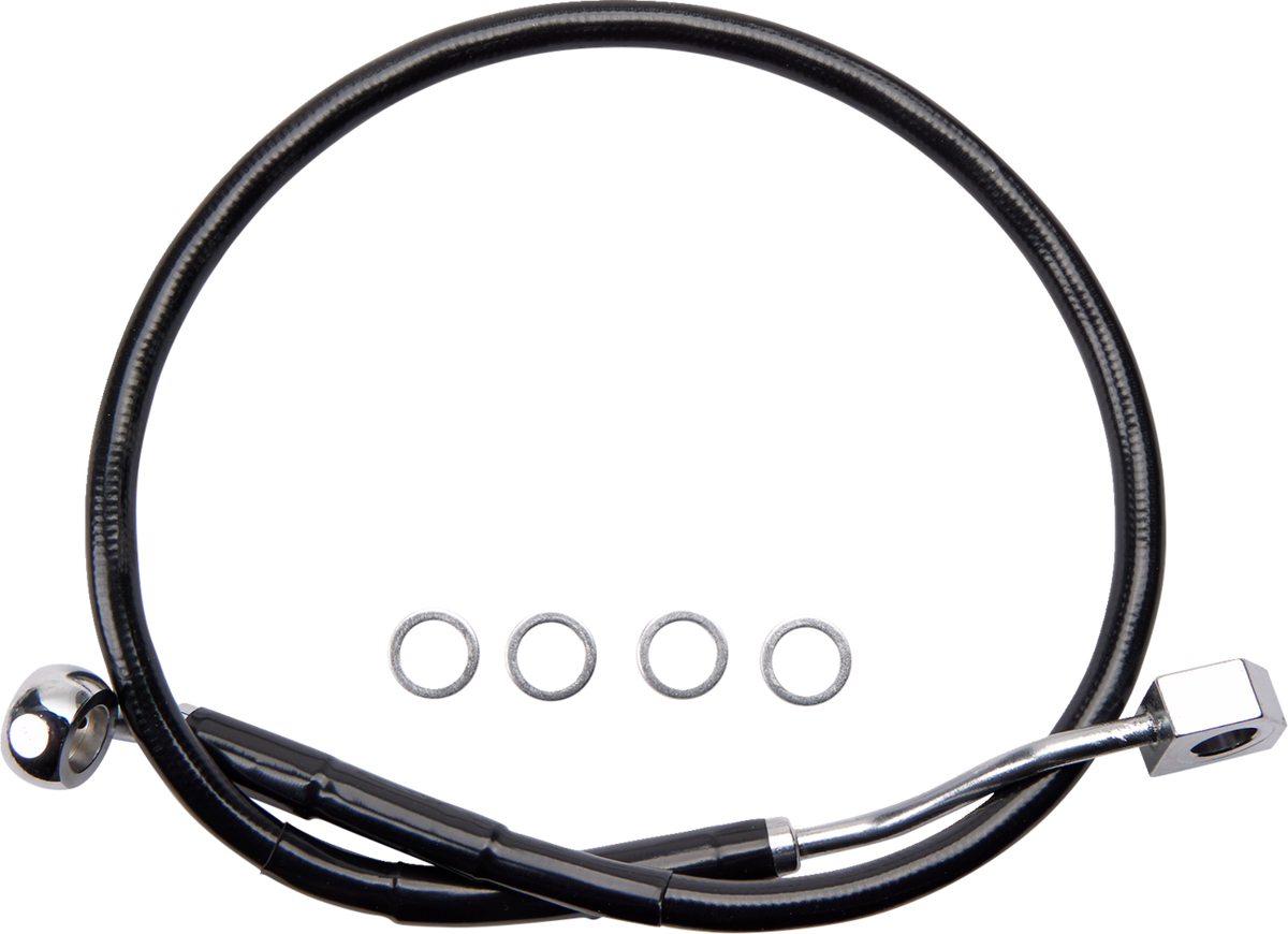 DRAG SPECIALTIES Rear Brake Line - Brake Line / Rear / Master Cylinder to ABS / Black 1741-6345