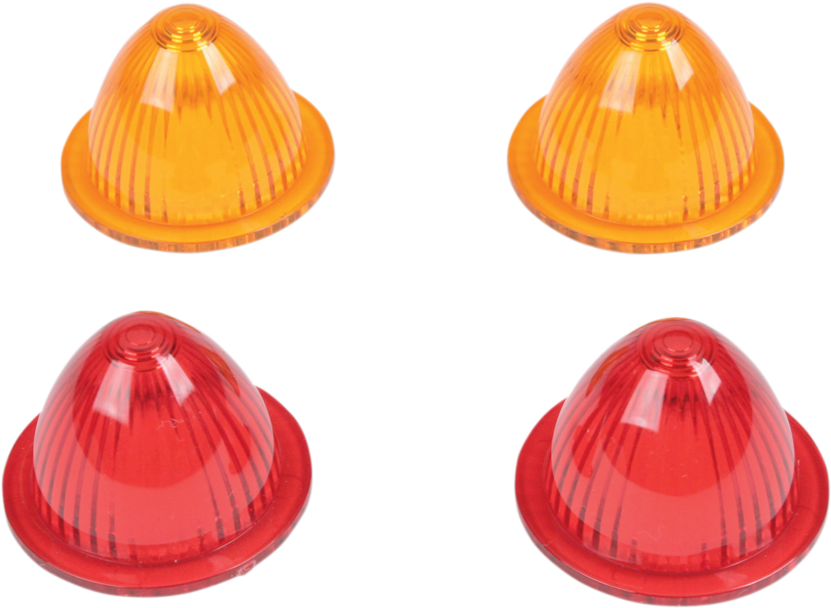 DRAG SPECIALTIES Replacement Lens - Mini Retro-Style Lens Kit / Amber/Red 2020-0120