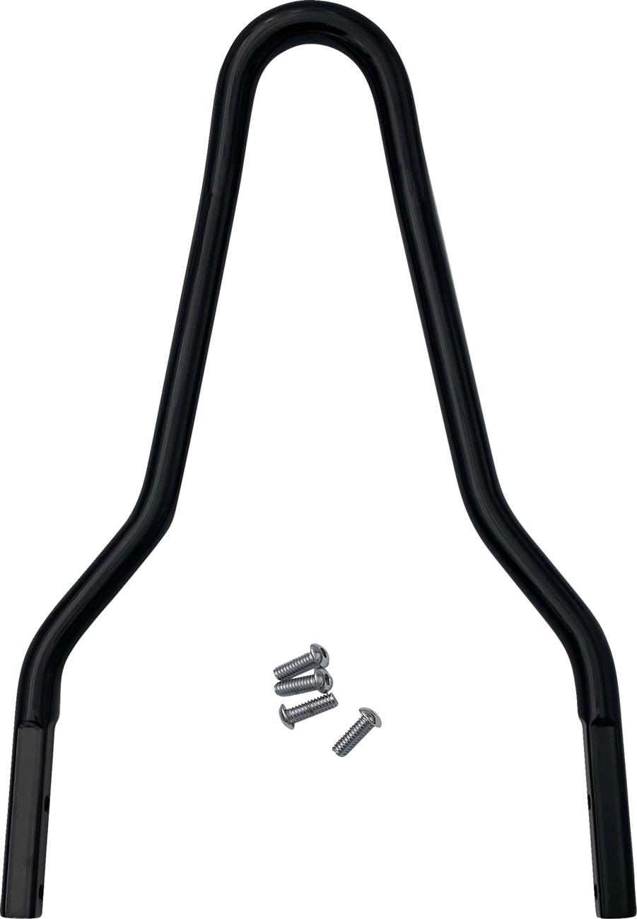 DRAG SPECIALTIES Round Sissy Bar - Sissy Bar / Black / 10.12"H x 8.75"W 1501-0765