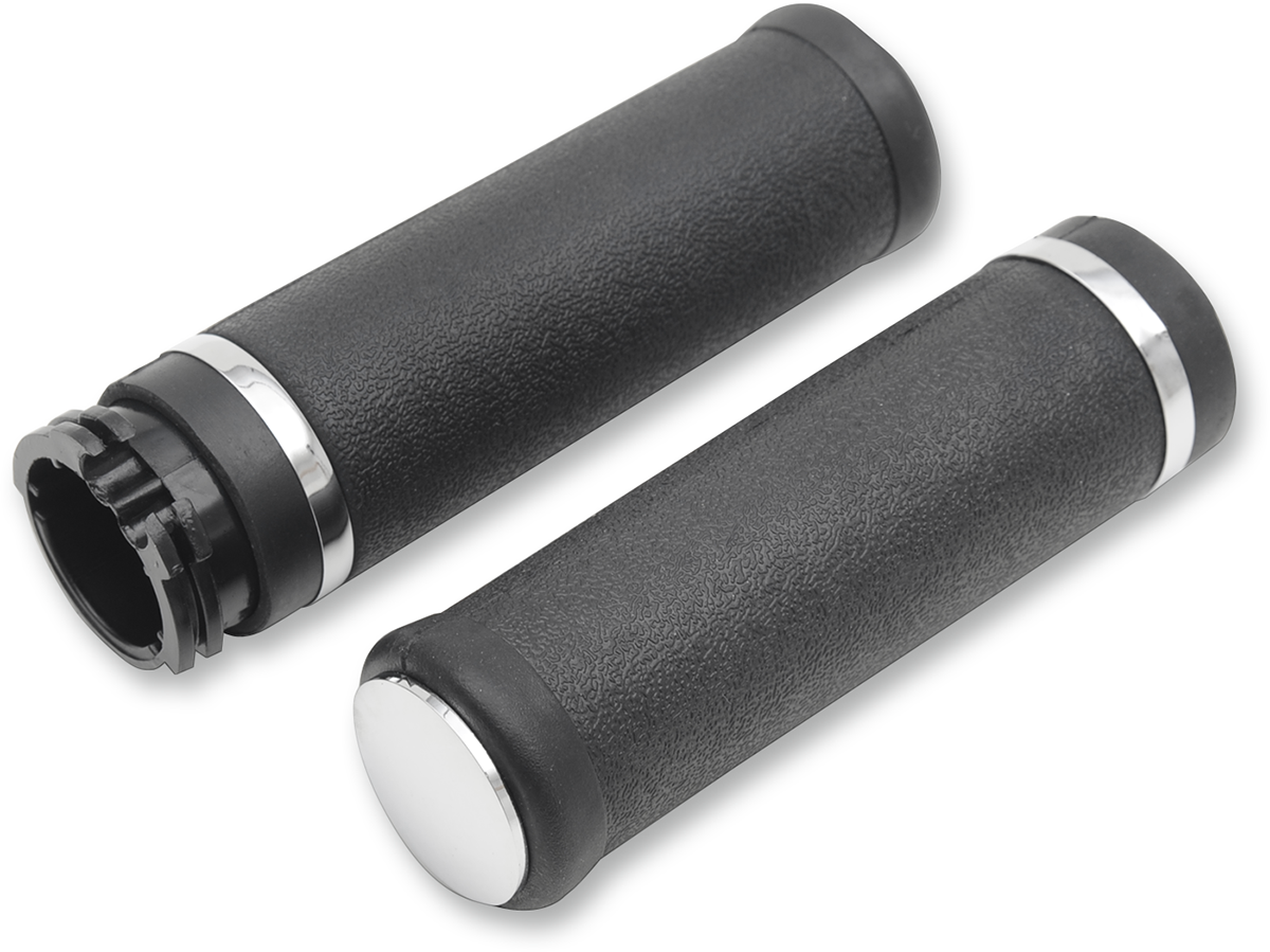 DRAG SPECIALTIES Rubber Grips with Accent Rings and End Caps