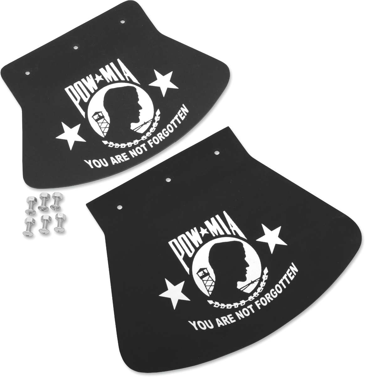 DRAG SPECIALTIES SEATS Large Mud Flap — POW-MIA - Large Mud Flap / POW-MIA / 10-1/2" W x 8" H 1420-0046