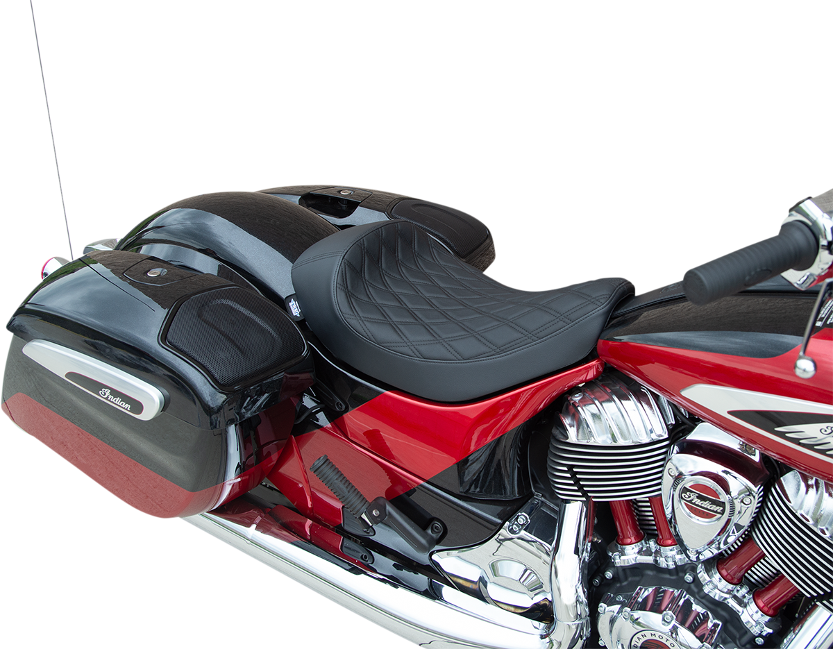 DRAG SPECIALTIES SEATS Solo Seat - Double Diamond / Black Stitching / Indian '14-22 0810-2267