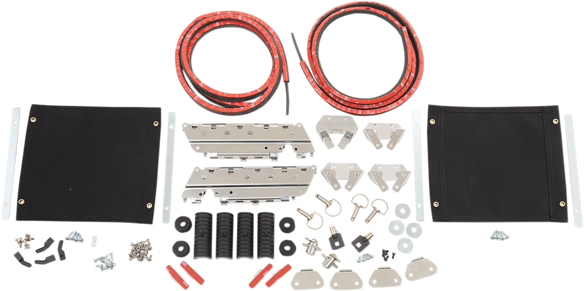 DRAG SPECIALTIES Saddlebag Hardware Kit - Saddlebag Hardware with Tether / FLH/FLT '93-'13 3501-1083
