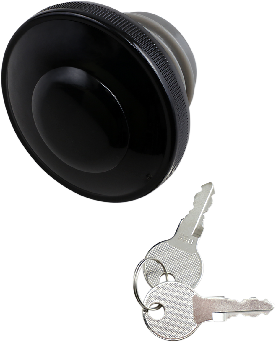 DRAG SPECIALTIES Screw-In Locking Gas Cap — Vented - Screw-In Locking Gas Cap / Vented / Gloss Black 0703-0815