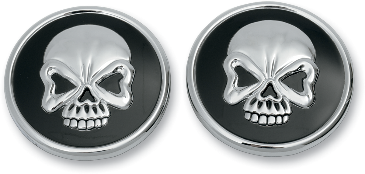 DRAG SPECIALTIES Skull Gas Cap - Skull Gas Caps / Screw-In Vented & Non-Vented / Pair 0703-0524