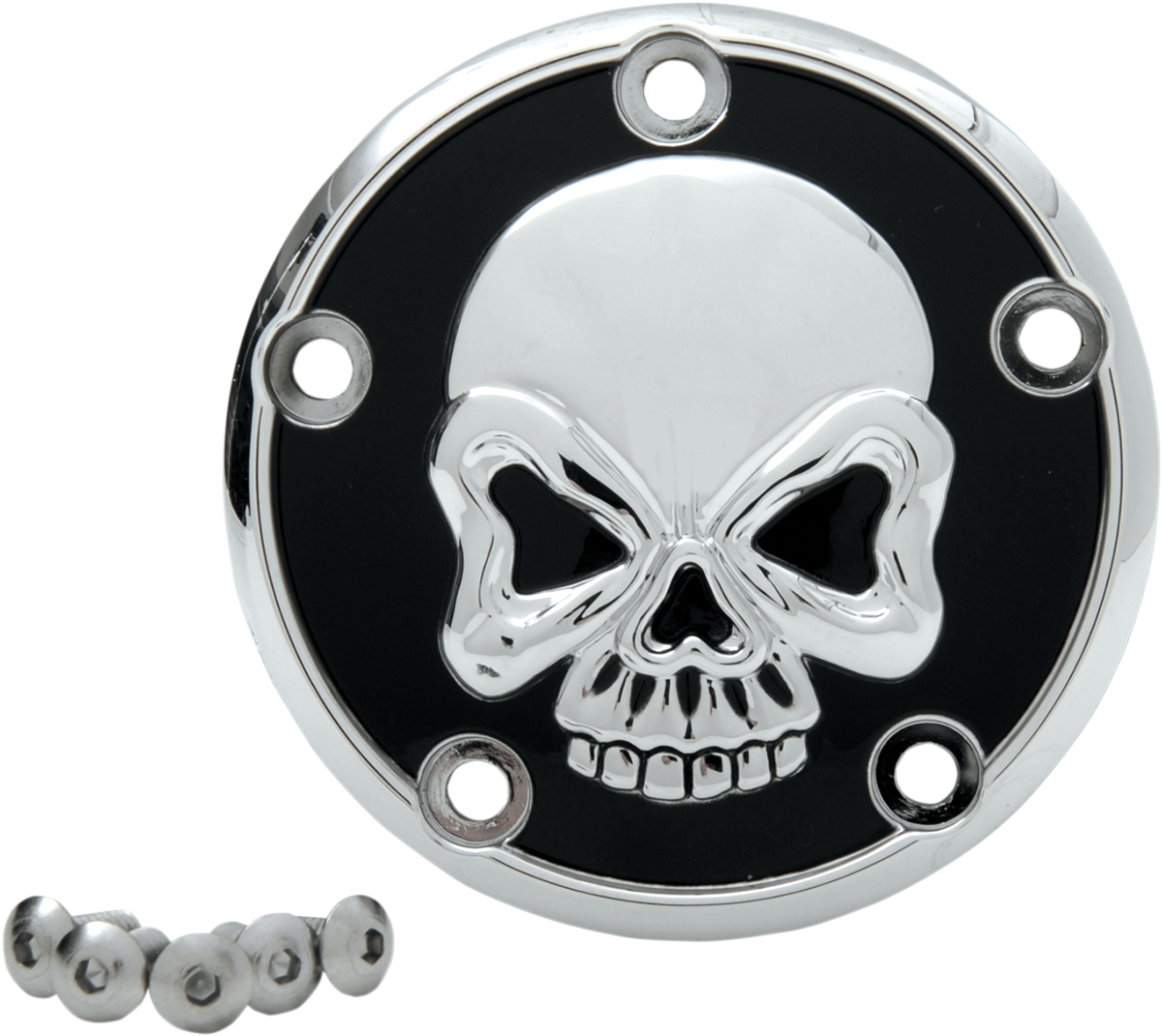 DRAG SPECIALTIES Skull Points Cover - Chrome / 5 Hole 0940-1179