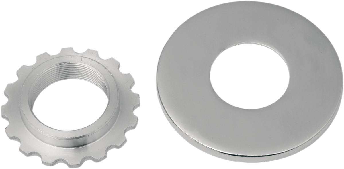 DRAG SPECIALTIES Steering Stem Bearing Adjusting Nut - Steering Stem Bearing Adjusting Nut with Dust Cover / Chrome DS-222776
