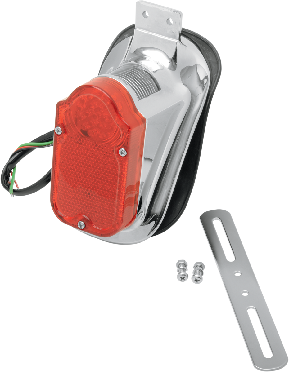 DRAG SPECIALTIES Universal Mount Tombstone LED Taillight with License Plate Mount - Tombstone Taillight/License Plate Mount / Top Tag / Red Lens 2010-0562