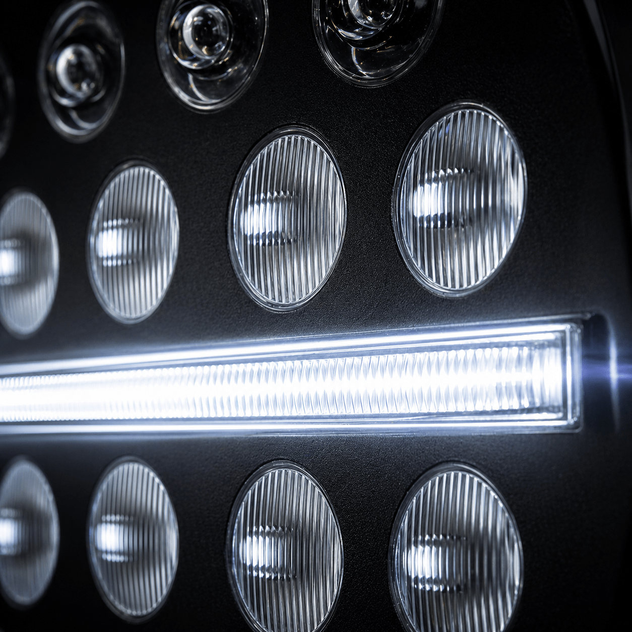 Eagle Lights 5 3/4" / 5.75" Slim Line Multi LED Projection Headlight - Black - Fits All 5 3/4" Harley-Davidson® and Indian® Headlight Buckets