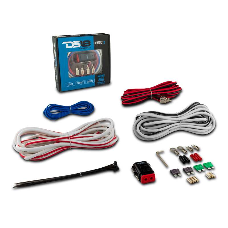 DS18 Marine Amplifier Installation Kit 8-GA 100% Copper Tinned Wire - MOFCKIT8