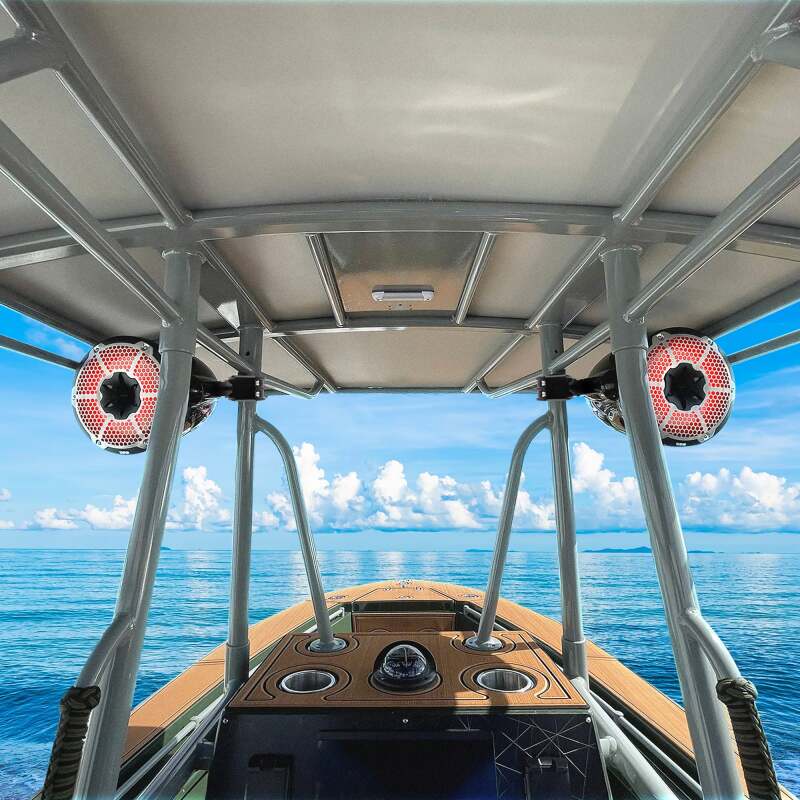DS18 Marine And Powersports Towers 8in 125 Watts RMS RGB LED Lights White - NXL-X8TP/WH
