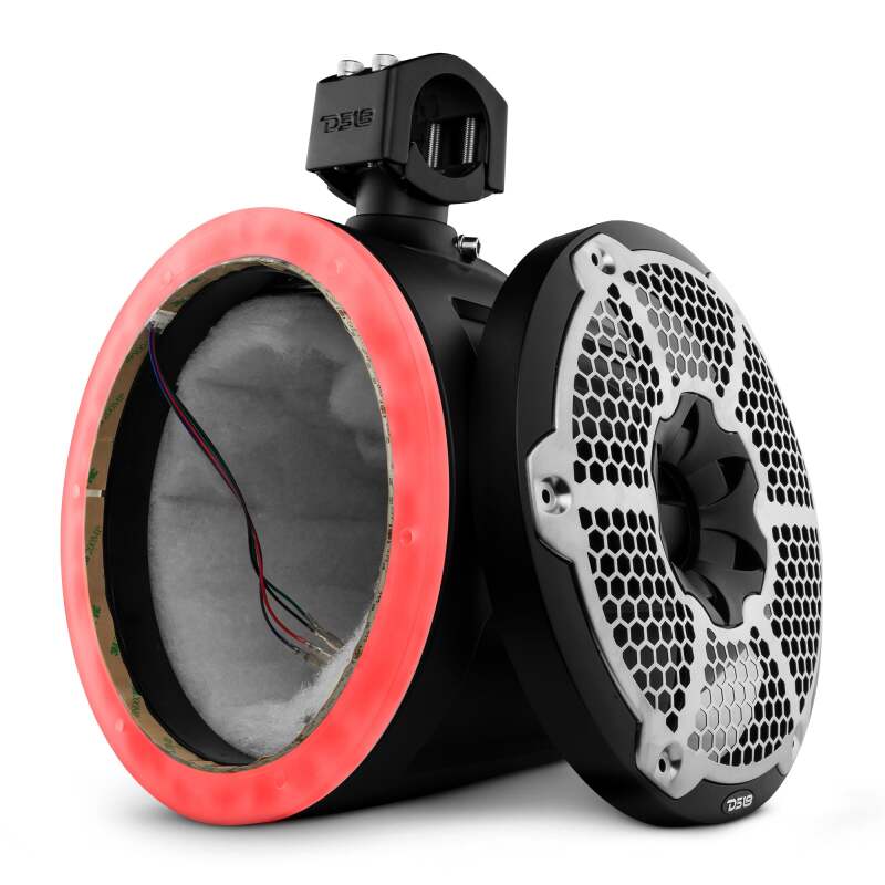 DS18 Marine And Powersports Towers Speakers Not Included 10in RGB LED Lights Black - NXL-X10TP/BK.NS