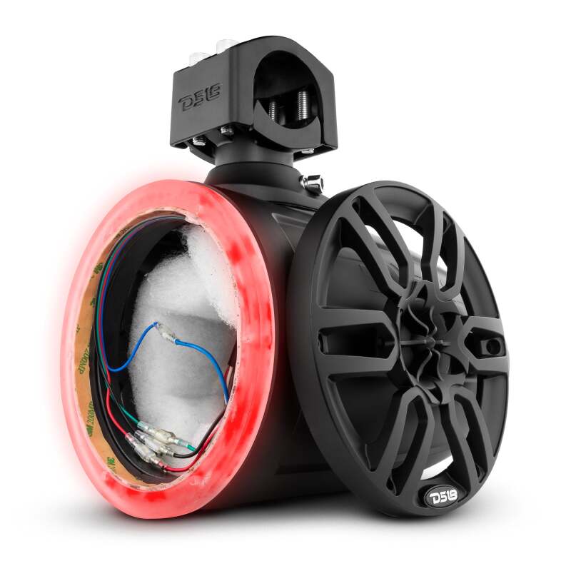 DS18 Marine And Powersports Towers Speakers Not Included 6.5in RGB LED Lights Black - NXL-X6TP/BK.NS