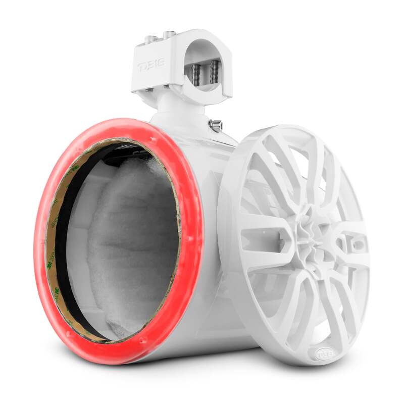 DS18 Marine And Powersports Towers Speakers Not Included 8in RGB LED Lights White - NXL-X8TP/WH.NS