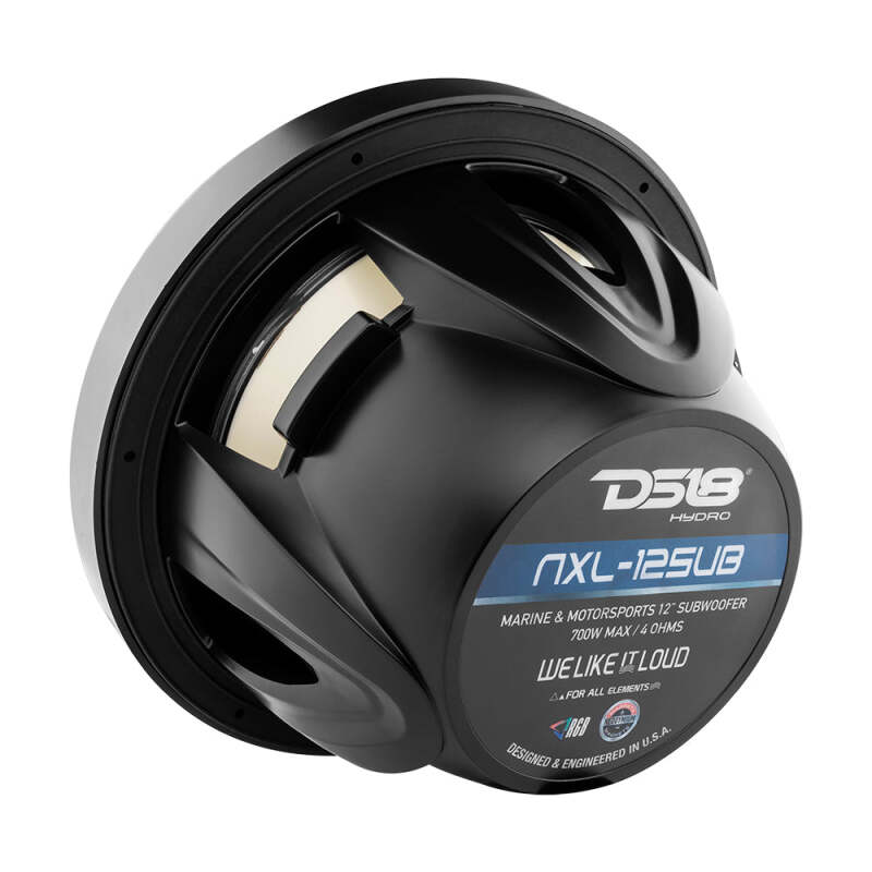 DS18 Marine Subwoofer w/ RGB Lights 12in 350 Watts RMS 4 ohm SVC |Black - NXL-12SUB/BK