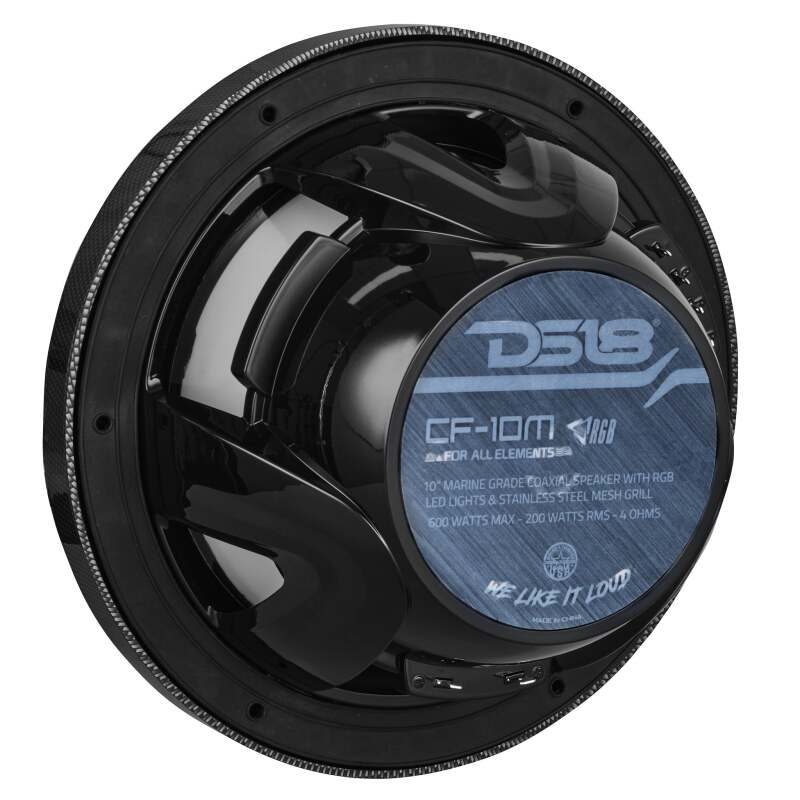 DS18 NXL-M Series Speaker w/ RGB LED Lights 10in 2-Way 200 Watts RMS 4 ohm Black Carbon Fiber - CF-10M