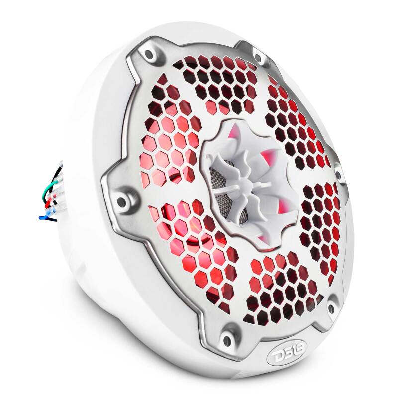 DS18 NXL-M Series Speaker w/ RGB LED Lights 6.5in 2-Way 100 Watts RMS 4 ohm White w/ Cover - NXL-6M/WH