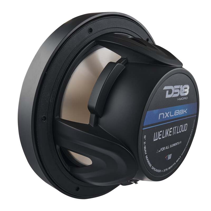 DS18 NXL Series Coaxial Marine Speakers w/ RGB Lights 8in 2-Way 125 Watts RMS 4 ohm Black - NXL-8/BK