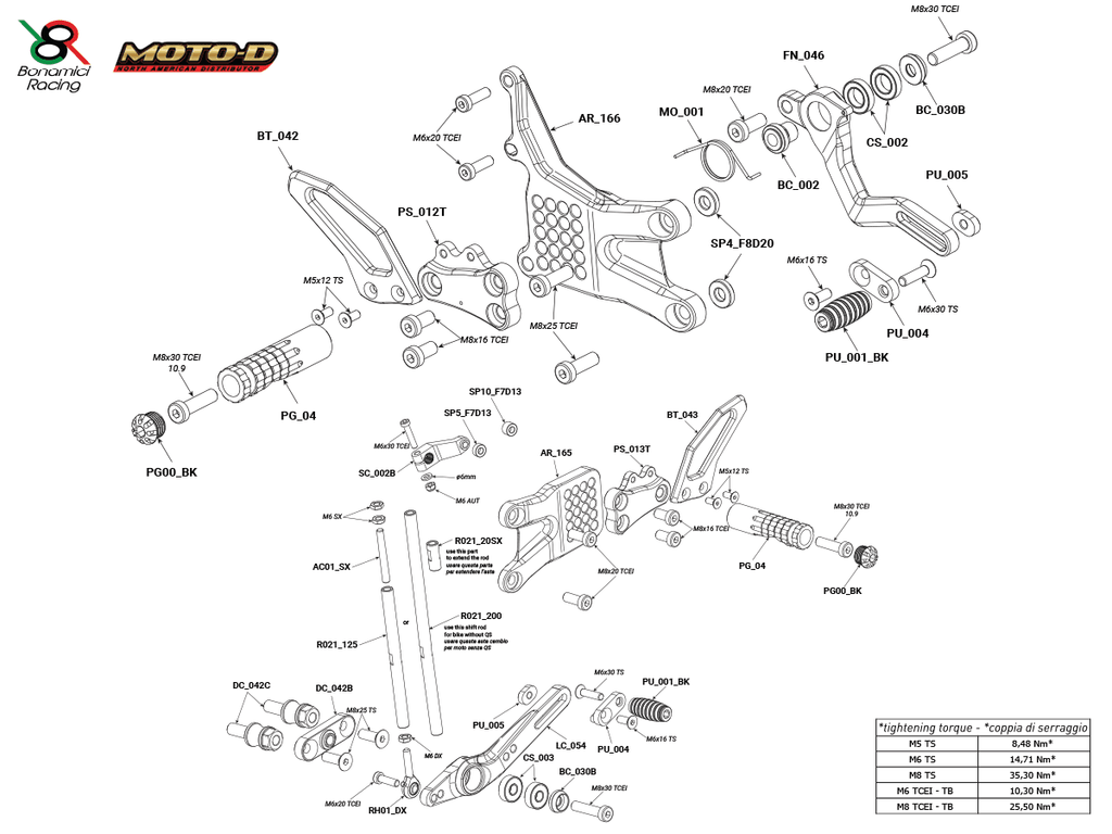Bonamici Honda CBR 600RR Rearsets (2007+)