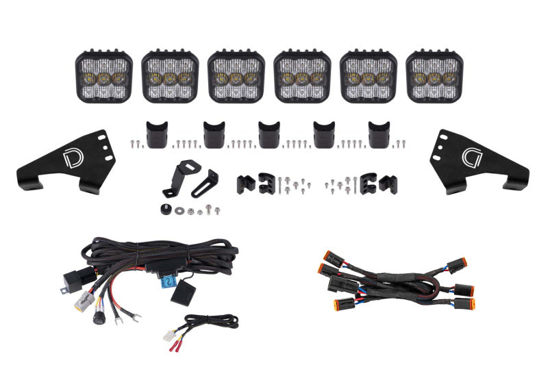 Diode Dynamics 20-Present Polaris RZR SS5 Pro CrossLink Roof - White Combo Lightbar Kit - DD7632
