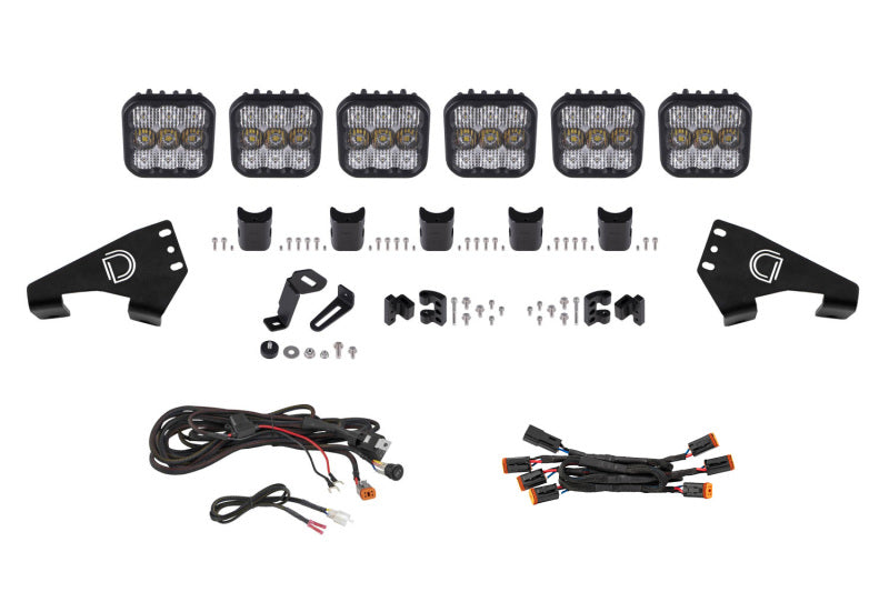 Diode Dynamics 20-Present Polaris RZR SS5 Sport CrossLink Roof - White Combo Lightbar Kit - DD7630