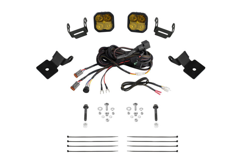 Diode Dynamics 2014-2018 Polaris RZR XP Stage Series SS3 A-Pillar Pod Kit - Pro Yellow Combo - DD7849
