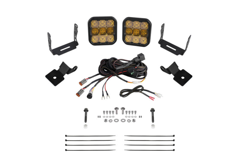 Diode Dynamics 2014-2018 Polaris RZR XP Stage Series SS5 A-Pillar Pod Kit - Pro Yellow Combo - DD7853