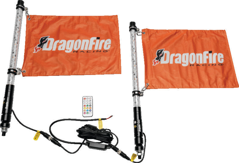 DragonFire Racing 2Ft Spiral Led Whip- Clear- sold in pairs - 522803
