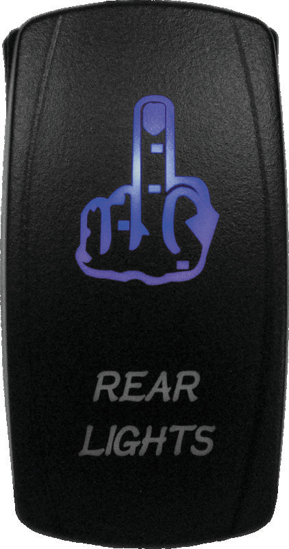 DragonFire Racing Lighted Switch Finger Rear Light On/Off Blue - 521387
