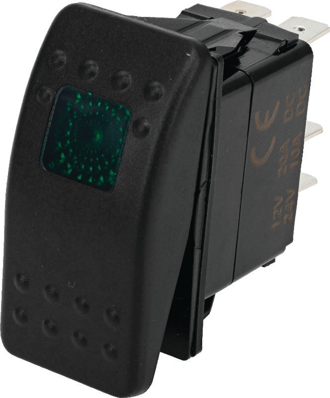 DragonFire Racing Lighted Switch On/Off Rocker Switch Green Lite - 520983