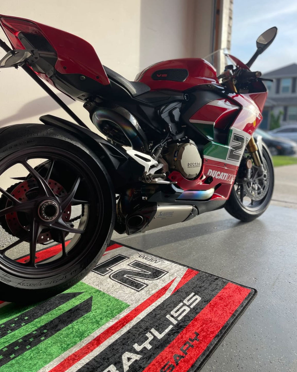 MPM Motorcycle Mat for Ducati Panigale V2 Bayliss 1st Championship 20th Anniversary - MM7193