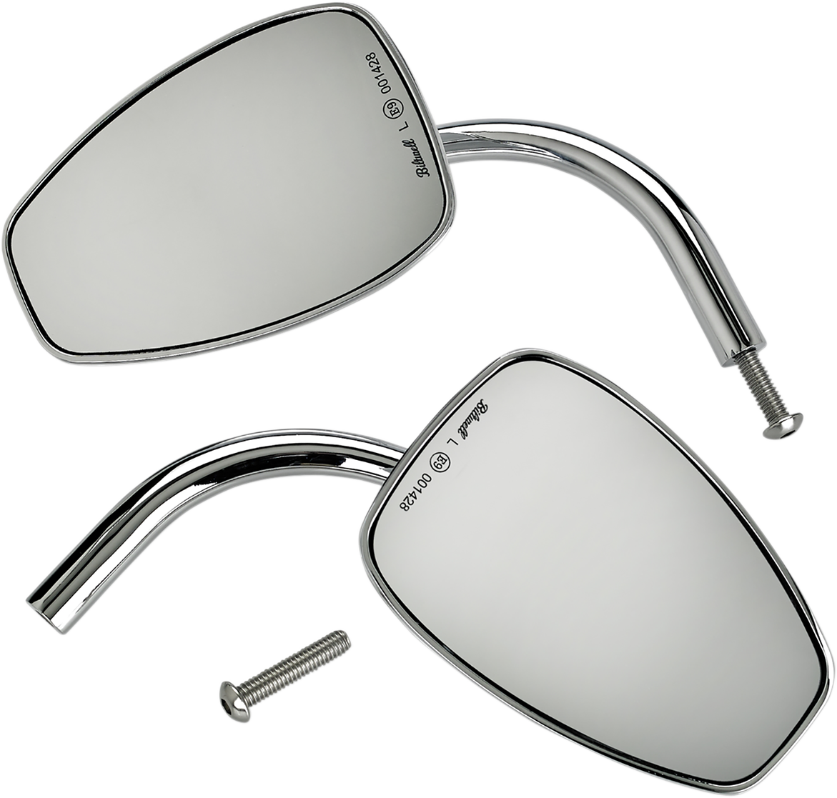 BILTWELL Mirrors - Utility / Side View / Teardrop / Perch / Chrome / Pair 0640-1331