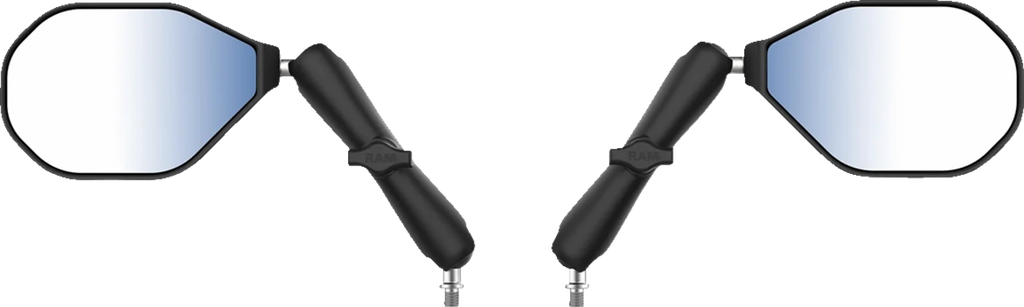 RAM MOUNTS Tough-Mirror™ Kit with M10-1.25 Bases - Long Arm - Tough-Mirror™ / Side View / Oval / Black / Left/Right / Long Arm 0640-1718
