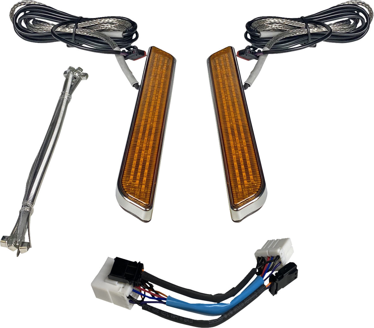 CUSTOM DYNAMICS LED Fork Light - Amber / Chrome 2040-2652