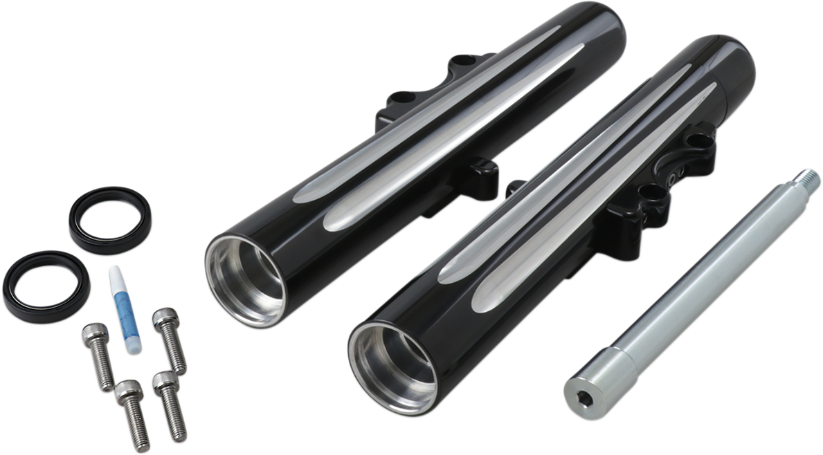 ARLEN NESS Fork Legs - Black Anodized / Deep Cut / Dual Disc / '00-'07 FLT 0403-0036