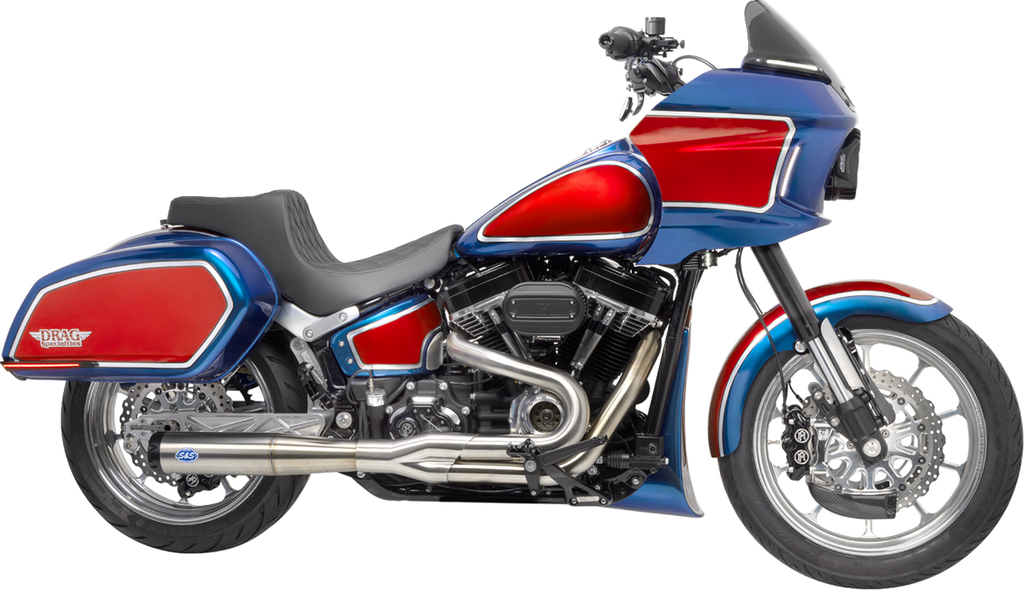 2-into-1 Superstreet Exhaust System - 50 State - M8 Softail - Stainless Steel