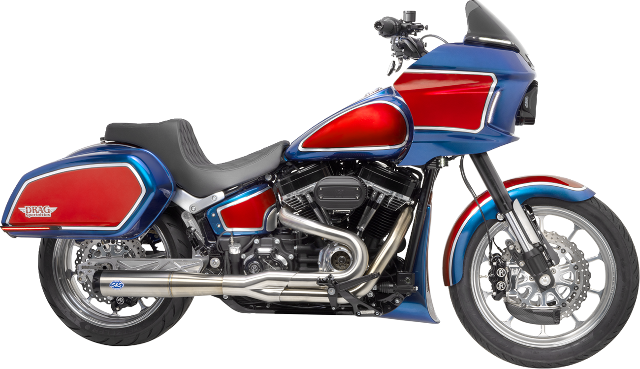 2-into-1 Superstreet Exhaust System - 50 State - M8 Softail - Stainless Steel