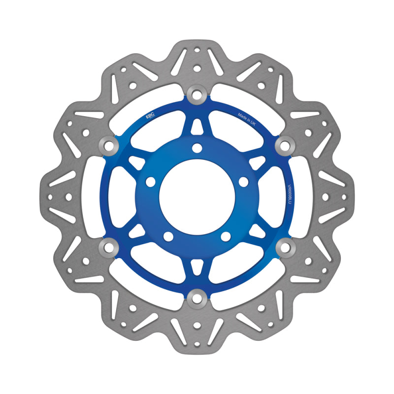 EBC Powersports EBC 2001-2004 Triumph Hinckley Daytona 955i (5 Bolt Single Sided) Front Lft/Rght Vee Floating Blue Rotor - VR669BLU