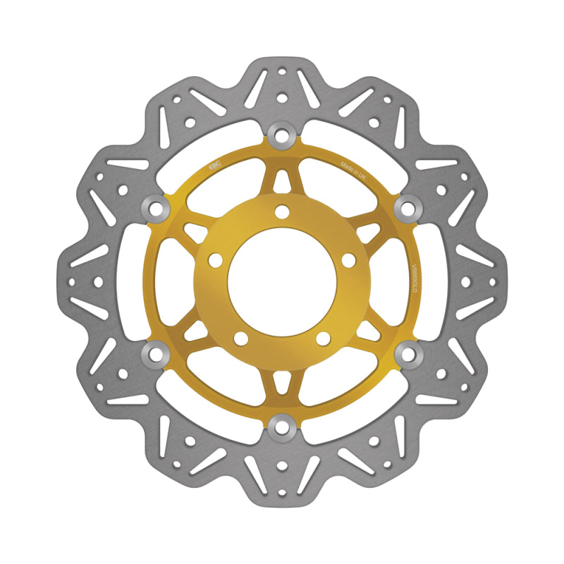 EBC Powersports EBC 2001-2004 Triumph Hinckley Daytona 955i (5 Bolt Single Sided) Front Lft/Rght Vee Floating Gold Rotor - VR669GLD