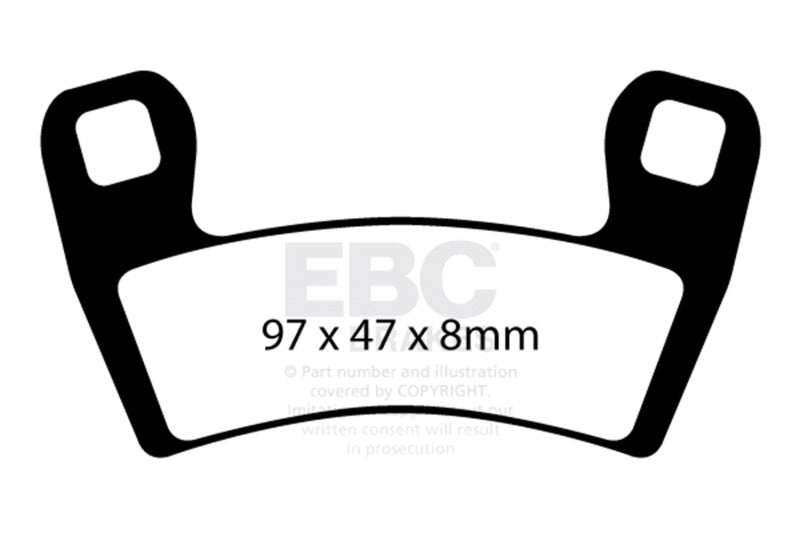 EBC Powersports EBC 2015-2020 Polaris RZR 900 (50in All Options) Front Left/Right SXR Brake Pads - SXR657HH