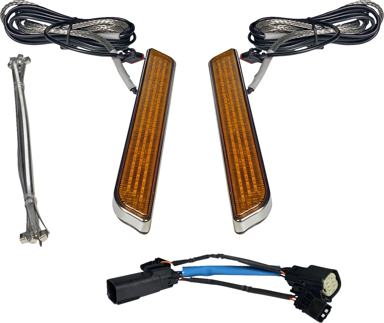CUSTOM DYNAMICS LED Fork Light - Amber / Chrome 2040-2656