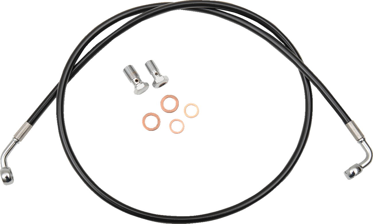 LA CHOPPERS Black Braided Brake Line Kit