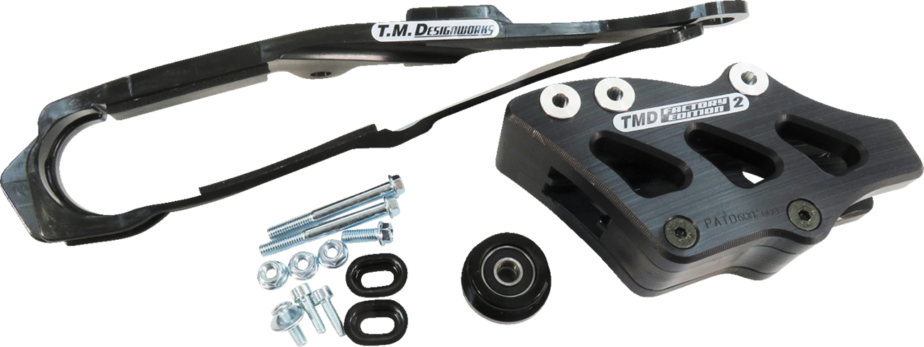 T.M. DESIGNWORKS Chain Guide and Slider Kit - Chain Guide/Slider / Black / Honda 1231-1547
