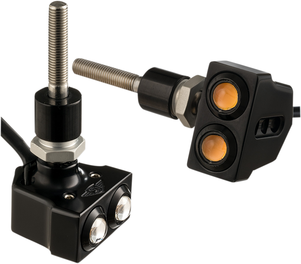 JOKER MACHINE Rat Eye LED Mirror Mount Turn Signals — Dual - Rat Eye Mirror-Mount Turn Signals / Dual / Black 2020-1447