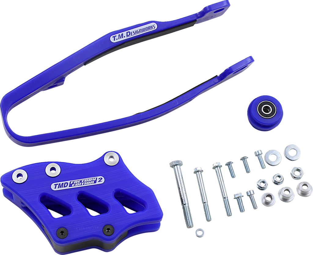 T.M. DESIGNWORKS Chain Guide and Slider Kit - Chain Guide/Slider / Yamaha / Blue 1231-1382
