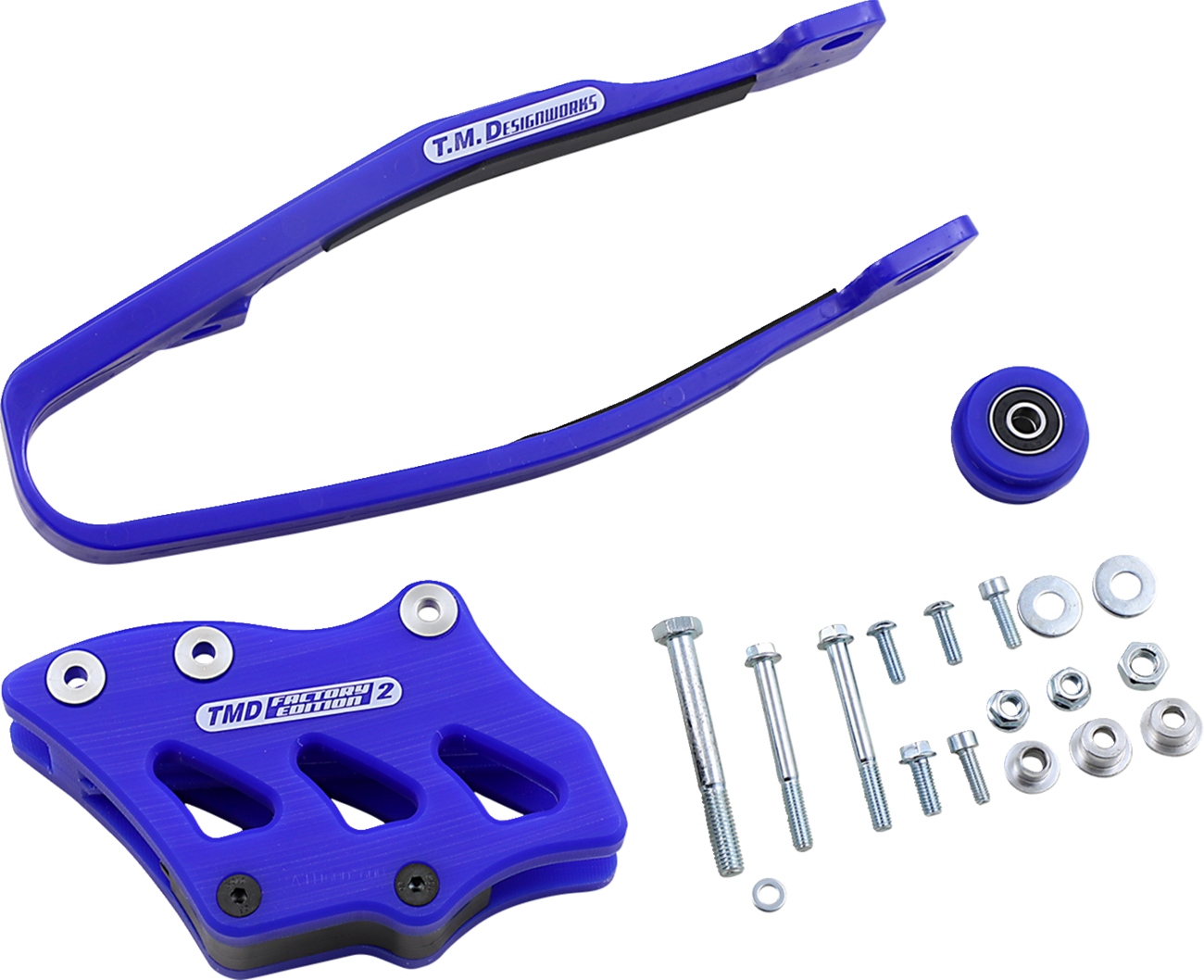 T.M. DESIGNWORKS Chain Guide and Slider Kit - Chain Guide/Slider / Yamaha / Blue 1231-1382